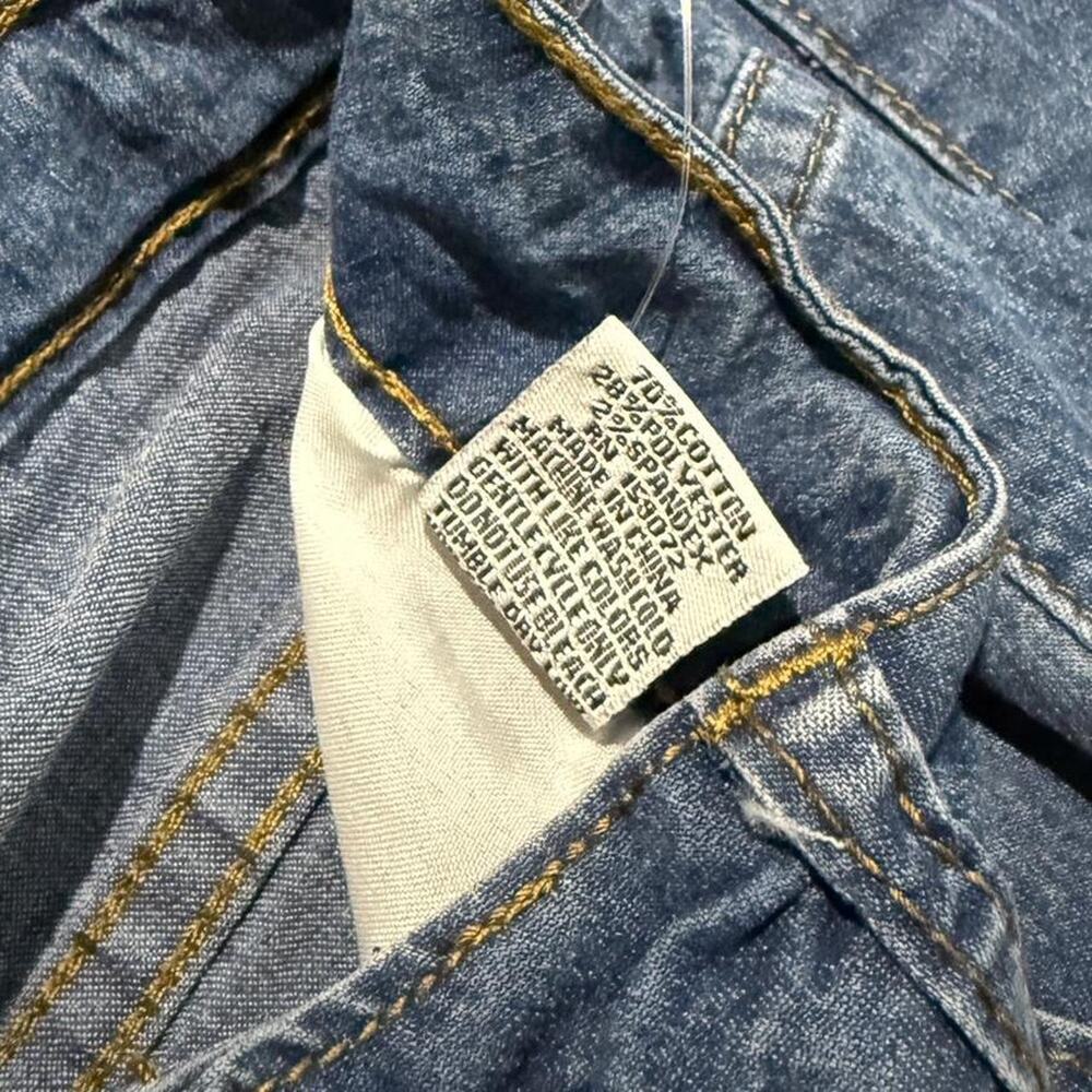 Y2K Kreamy Blue Washed Denim Tapered Mid-Rise Cargo Jeans S - Picture 6 of 6